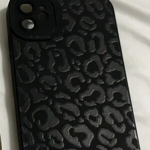 Black Leopard Print Phone Case